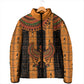 Egyptian God Horus Padded Jacket Ancient Mythology Falcon Hieroglyphic Patterns