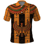 Egyptian God Horus Polo Shirt Ancient Mythology Falcon Hieroglyphic Patterns