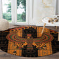 Egyptian God Horus Round Carpet Ancient Mythology Falcon Hieroglyphic Patterns