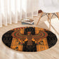 Egyptian God Horus Round Carpet Ancient Mythology Falcon Hieroglyphic Patterns