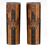 Egyptian God Horus Skinny Tumbler Ancient Mythology Falcon Hieroglyphic Patterns