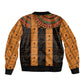Egyptian God Horus Sleeve Zip Bomber Jacket Ancient Mythology Falcon Hieroglyphic Patterns