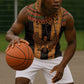 Egyptian God Horus Sleeveless Hoodie Ancient Mythology Falcon Hieroglyphic Patterns