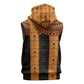 Egyptian God Horus Sleeveless Zip Hoodie Ancient Mythology Falcon Hieroglyphic Patterns