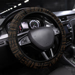 Egyptian God Horus Steering Wheel Cover Ancient Mythology Falcon Hieroglyphic Patterns