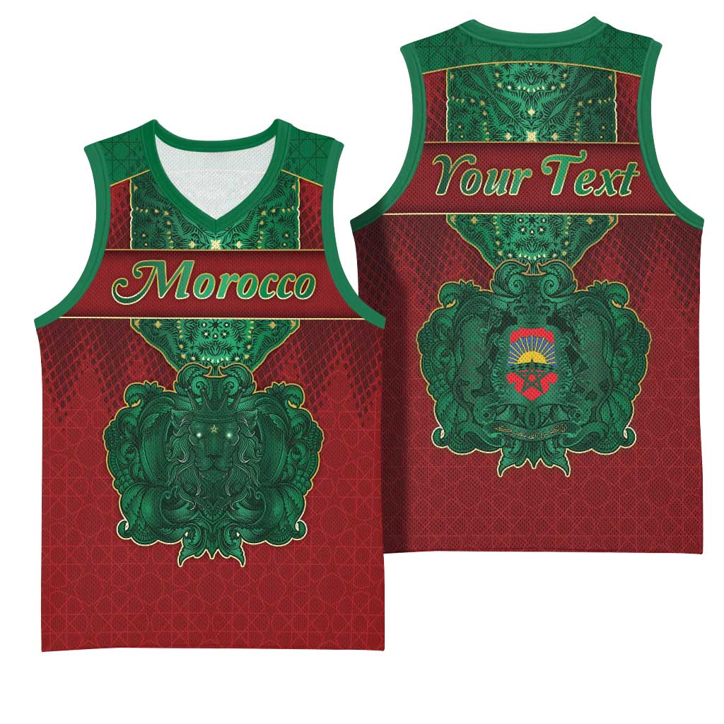 Personalized Morocco Basketball Jersey Royal Lion Islam Patterns - African Pride