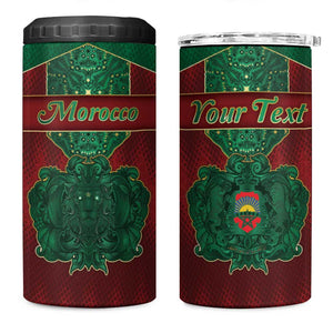 Personalized Morocco 4 in 1 Can Cooler Tumbler Royal Lion Islam Patterns - African Pride