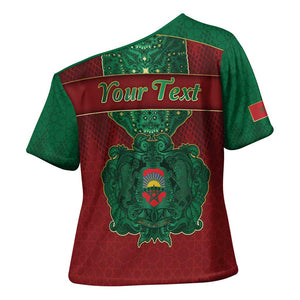 Personalized Morocco Cross Shoulder Shirt Royal Lion Islam Patterns - African Pride