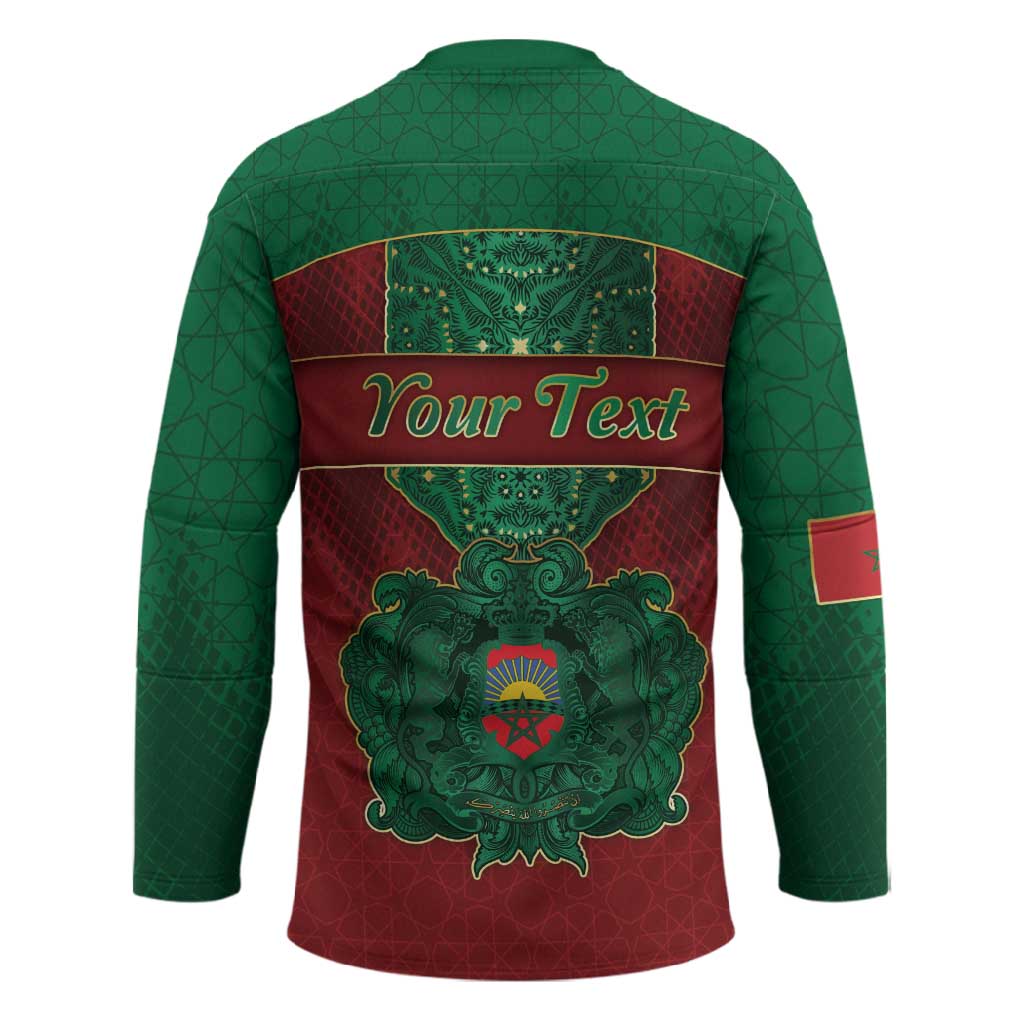 Personalized Morocco Hockey Jersey Royal Lion Islam Patterns - African Pride