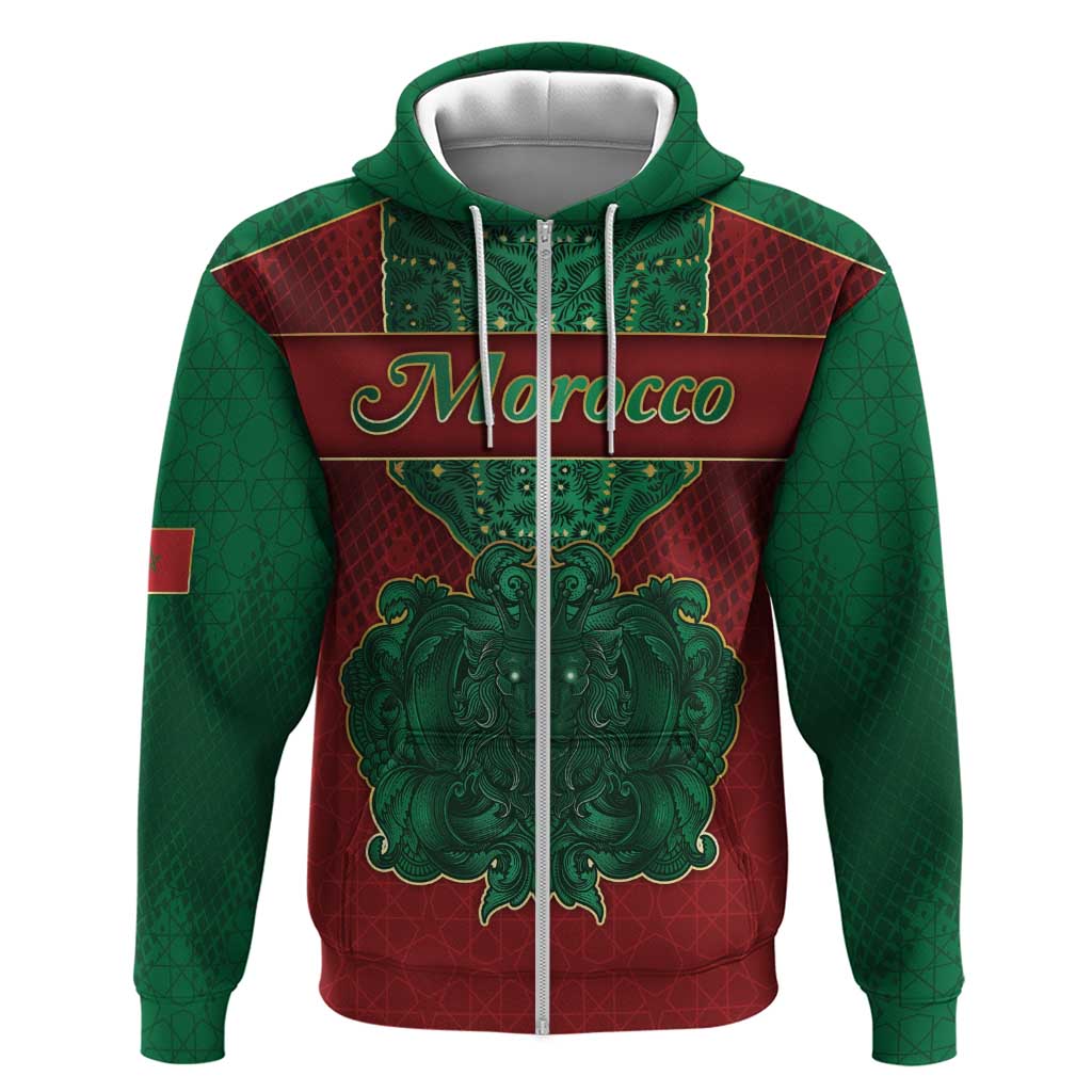 Personalized Morocco Hoodie Royal Lion Islam Patterns - African Pride