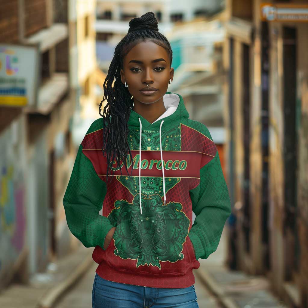 Personalized Morocco Hoodie Royal Lion Islam Patterns - African Pride