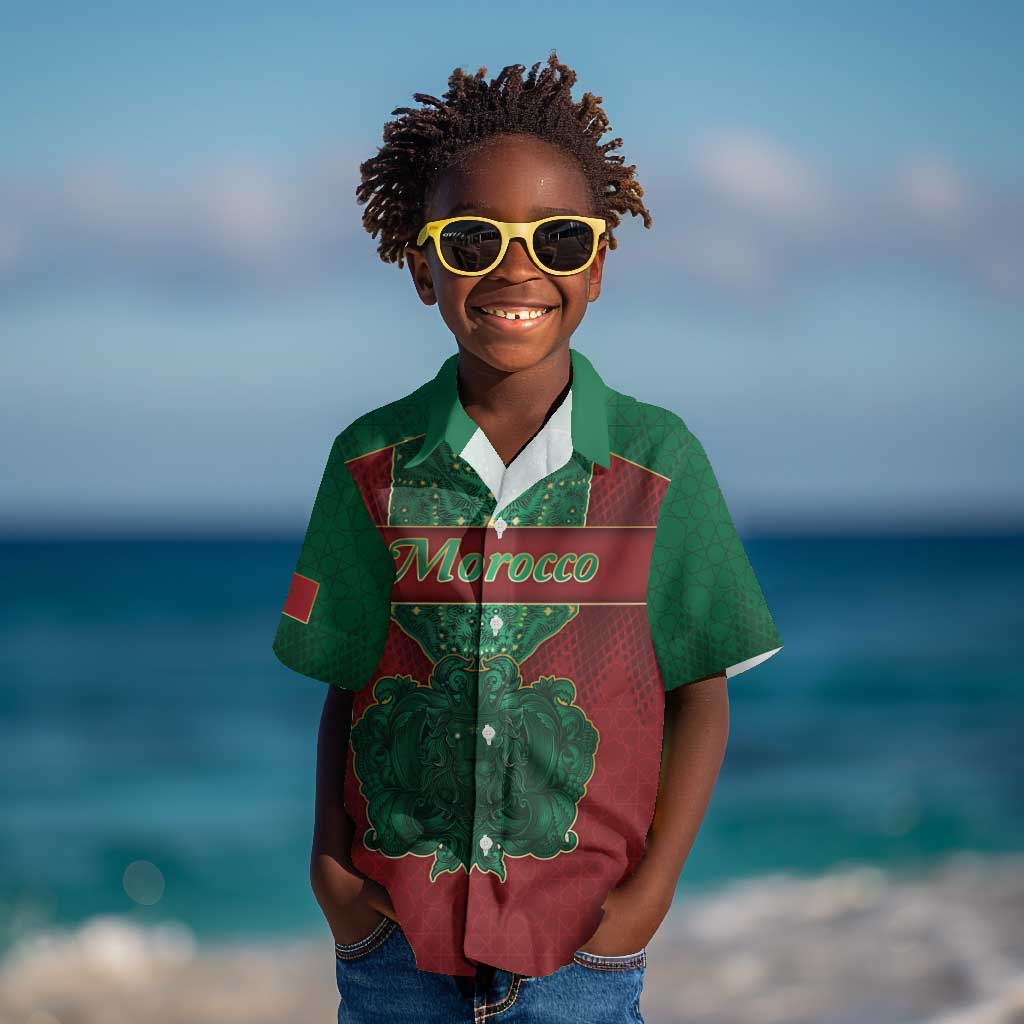 Personalized Morocco Kid Hawaiian Shirt Royal Lion Islam Patterns - African Pride
