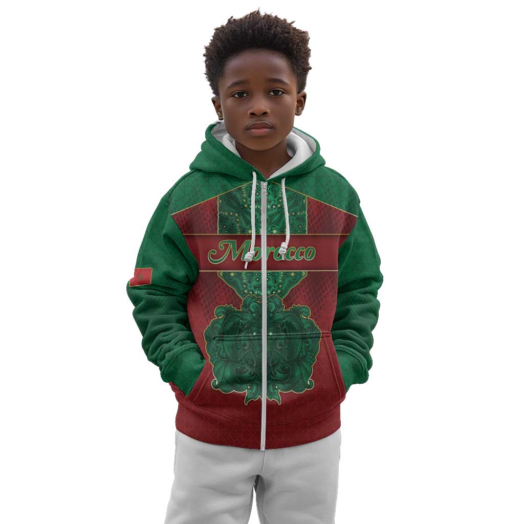 Personalized Morocco Kid Hoodie Royal Lion Islam Patterns - African Pride
