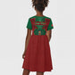 Personalized Morocco Kid Short Sleeve Dress Royal Lion Islam Patterns - African Pride