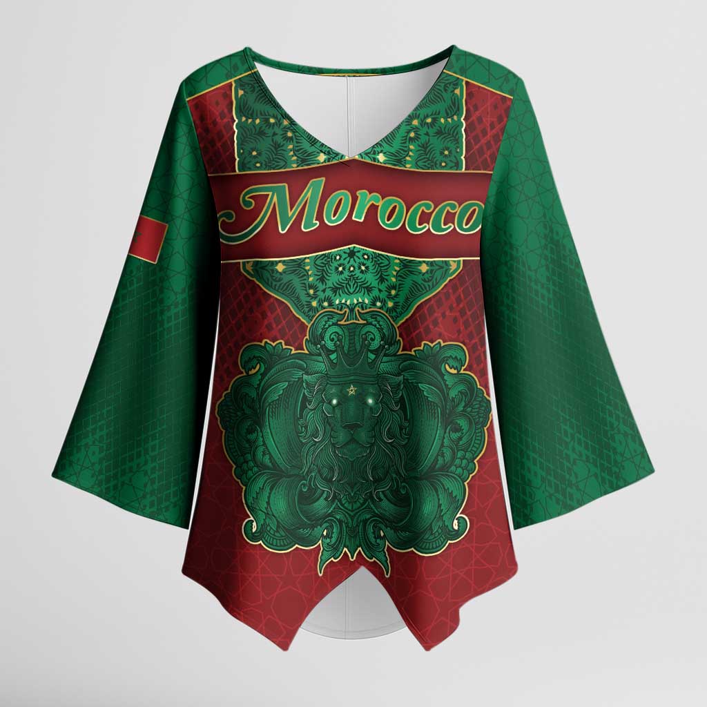 Personalized Morocco Kimono Sleeve Blouse Royal Lion Islam Patterns - African Pride