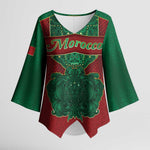 Personalized Morocco Kimono Sleeve Blouse Royal Lion Islam Patterns - African Pride