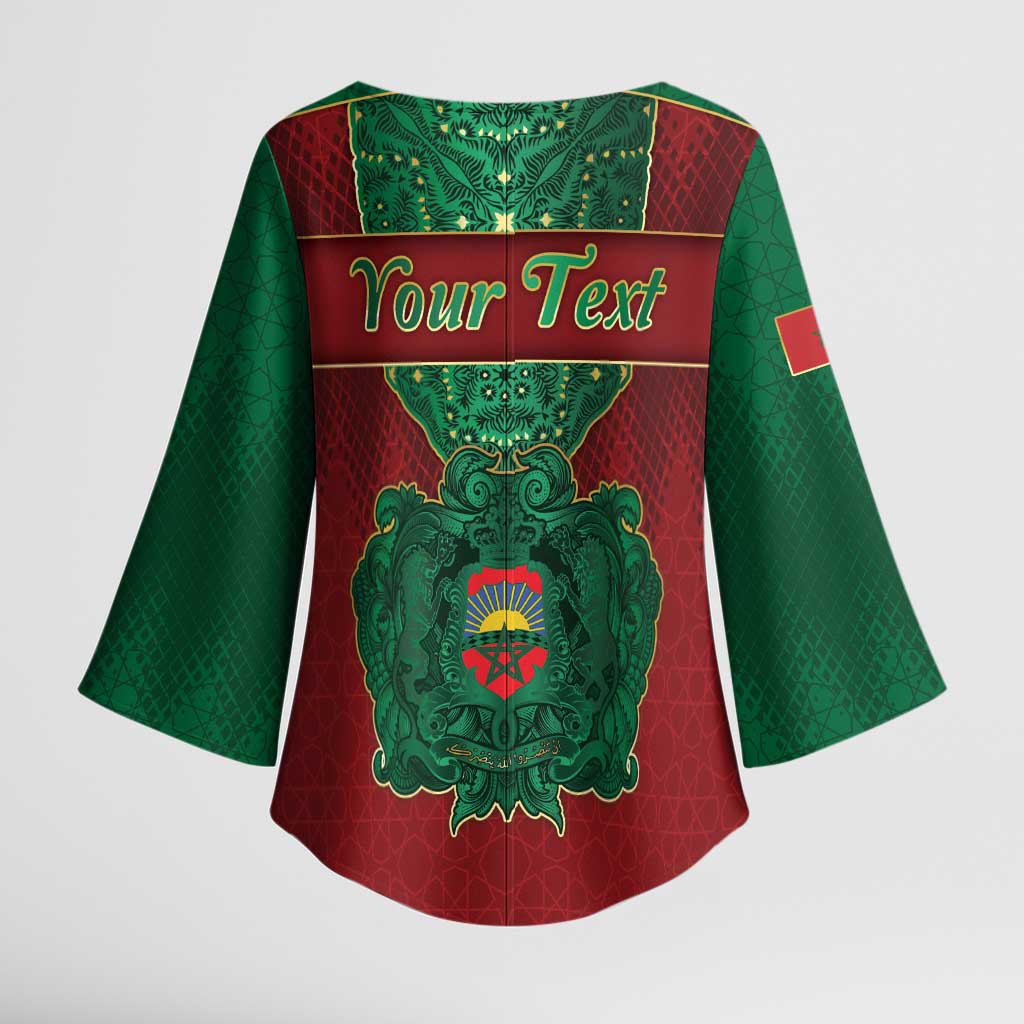 Personalized Morocco Kimono Sleeve Blouse Royal Lion Islam Patterns - African Pride