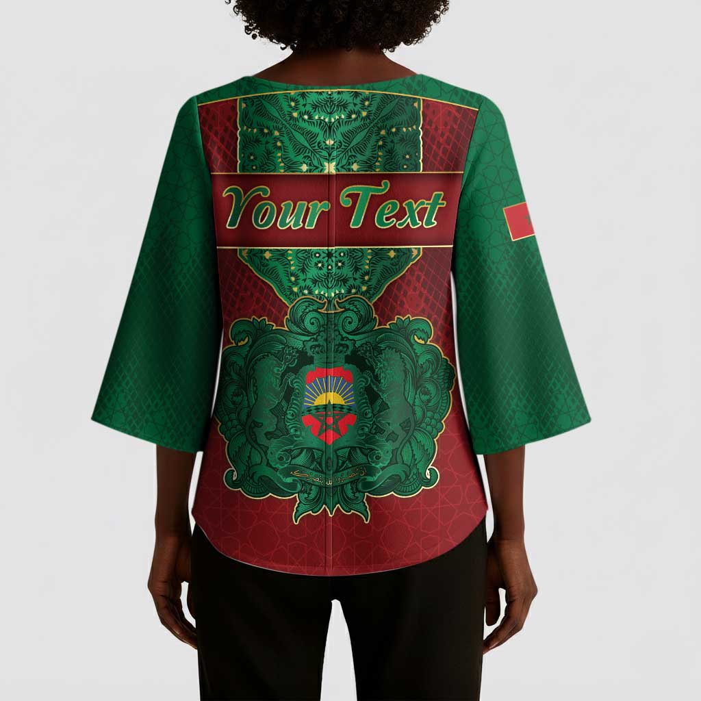 Personalized Morocco Kimono Sleeve Blouse Royal Lion Islam Patterns - African Pride