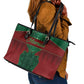Morocco Leather Tote Bag Royal Lion Islam Patterns - African Pride