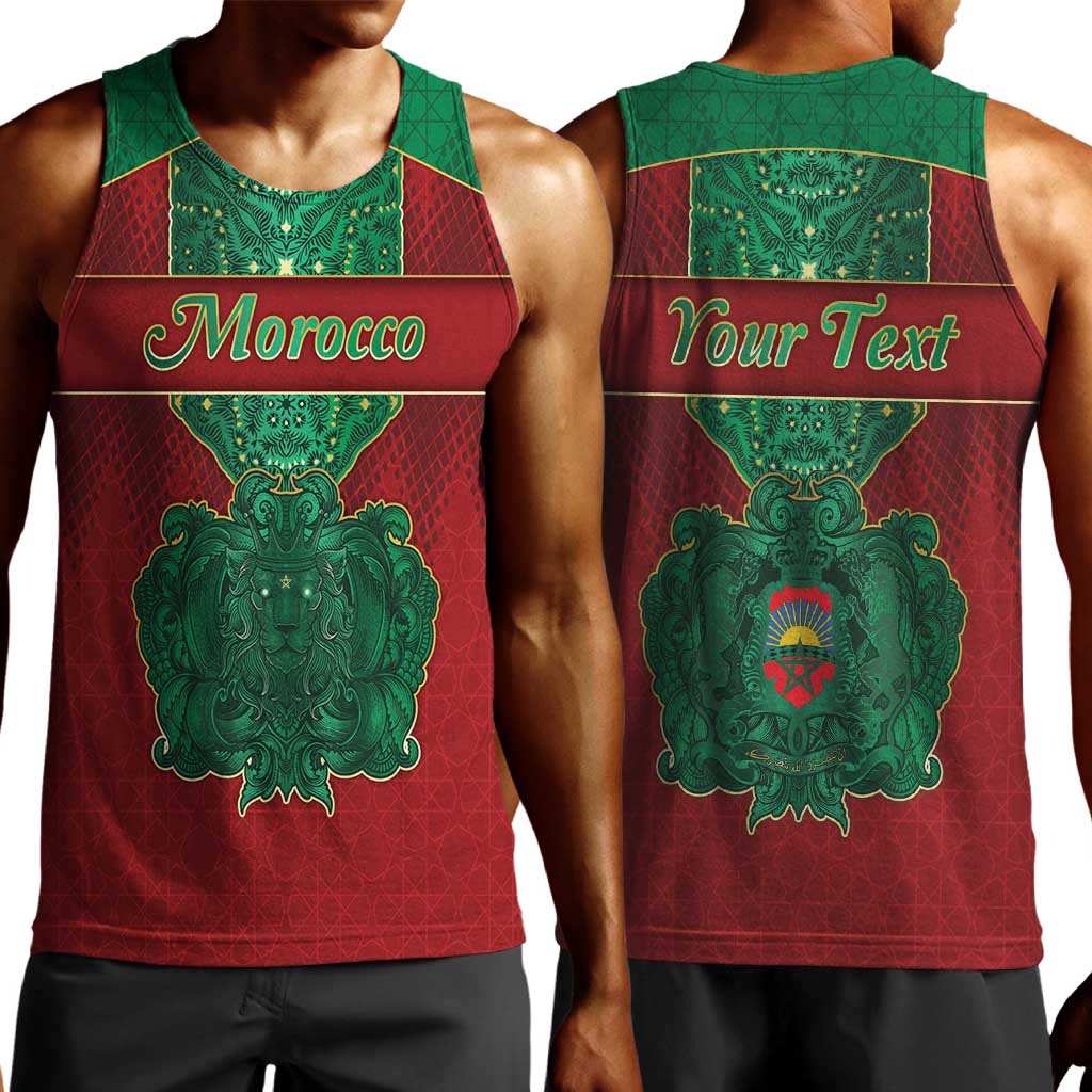 Personalized Morocco Men Tank Top Royal Lion Islam Patterns - African Pride