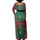 Personalized Morocco Off Shoulder Maxi Dress Royal Lion Islam Patterns - African Pride