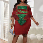 Personalized Morocco Off Shoulder Short Dress Royal Lion Islam Patterns - African Pride