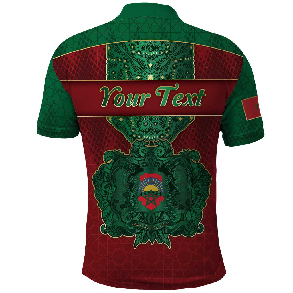 Personalized Morocco Polo Shirt Royal Lion Islam Patterns - African Pride