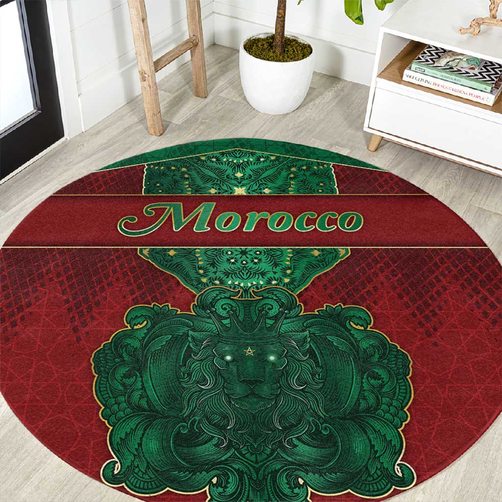 Morocco Round Carpet Royal Lion Islam Patterns - African Pride