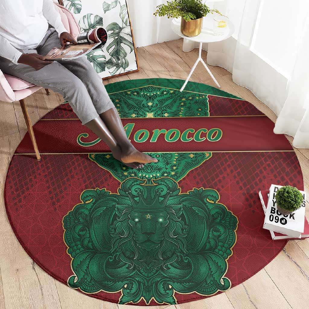 Morocco Round Carpet Royal Lion Islam Patterns - African Pride