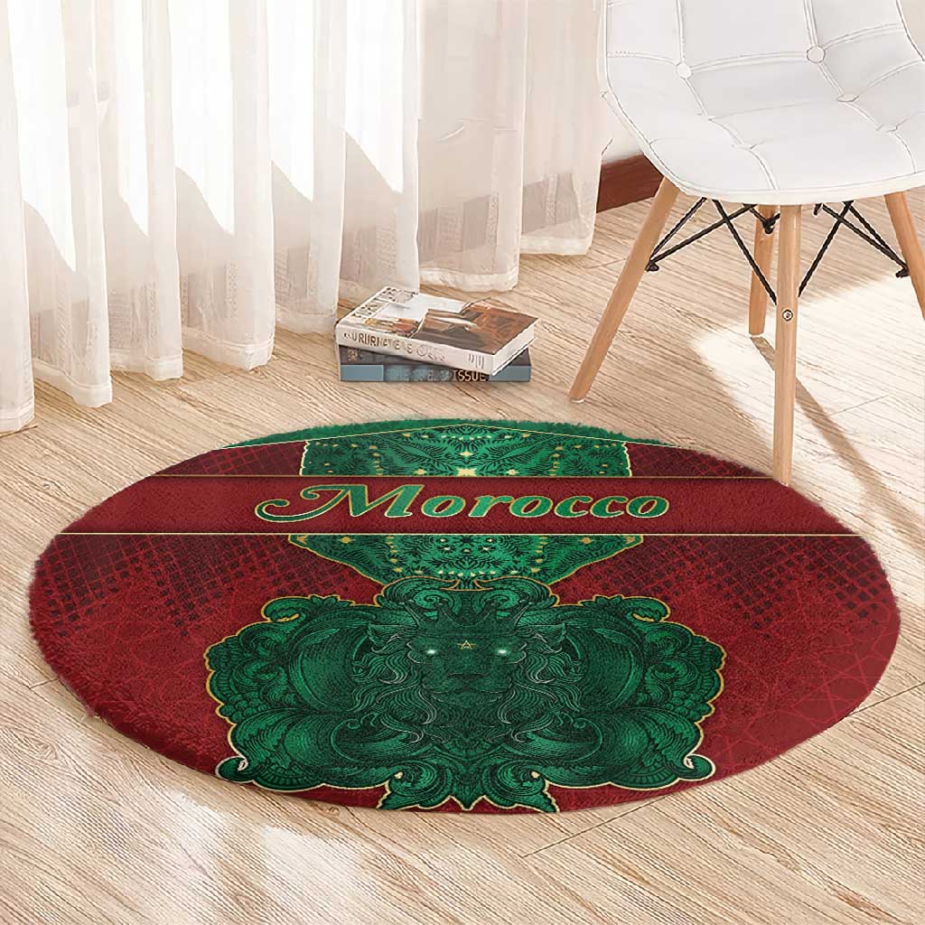Morocco Round Carpet Royal Lion Islam Patterns - African Pride