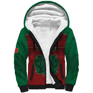 Personalized Morocco Sherpa Hoodie Royal Lion Islam Patterns - African Pride