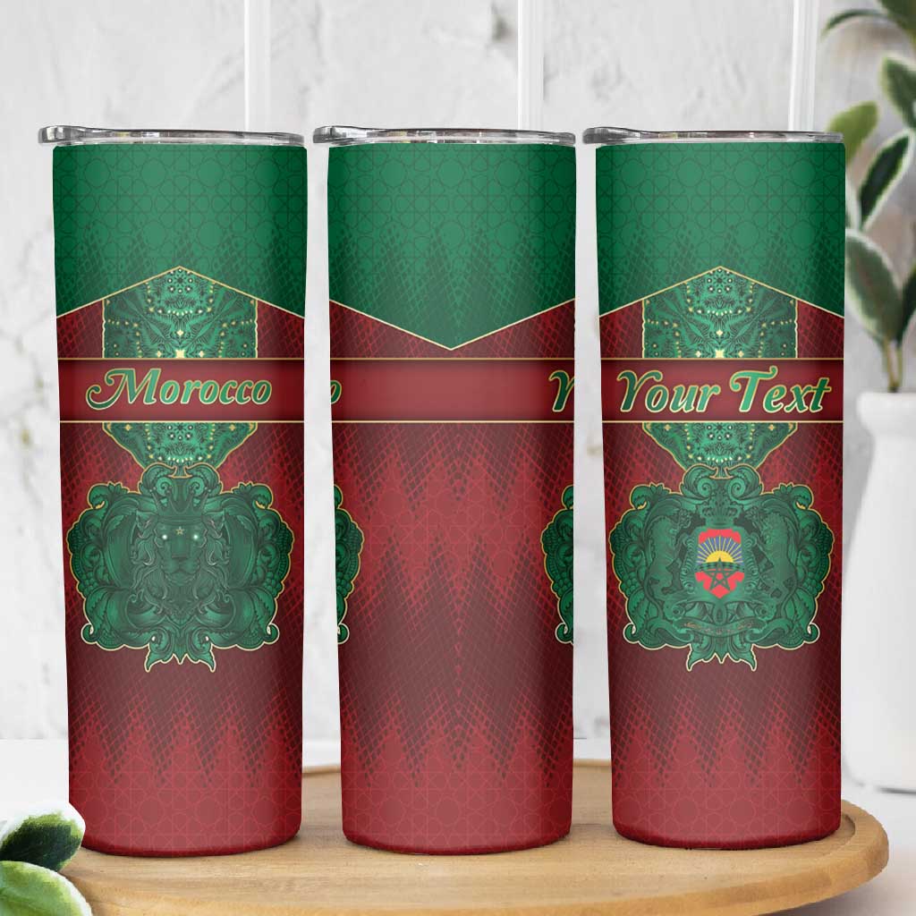 Personalized Morocco Skinny Tumbler Royal Lion Islam Patterns - African Pride