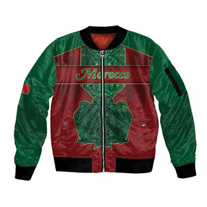 Personalized Morocco Sleeve Zip Bomber Jacket Royal Lion Islam Patterns - African Pride