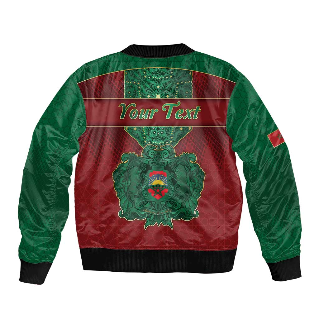 Personalized Morocco Sleeve Zip Bomber Jacket Royal Lion Islam Patterns - African Pride