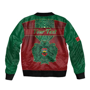 Personalized Morocco Sleeve Zip Bomber Jacket Royal Lion Islam Patterns - African Pride