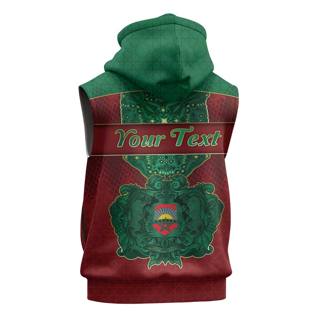 Personalized Morocco Sleeveless Hoodie Royal Lion Islam Patterns - African Pride