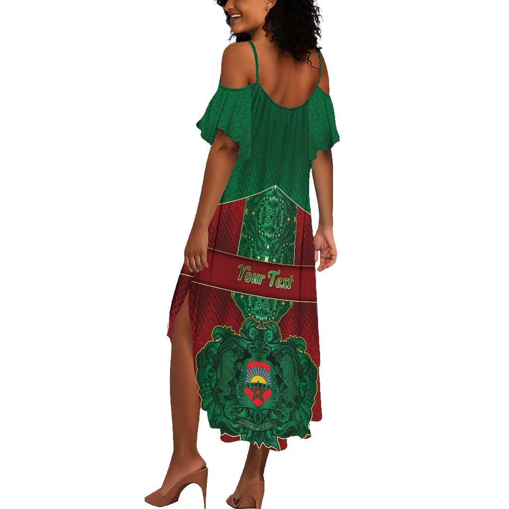 Personalized Morocco Summer Maxi Dress Royal Lion Islam Patterns - African Pride