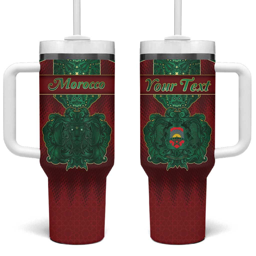 Personalized Morocco Tumbler With Handle Royal Lion Islam Patterns - African Pride
