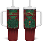 Personalized Morocco Tumbler With Handle Royal Lion Islam Patterns - African Pride
