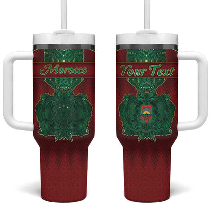 Personalized Morocco Tumbler With Handle Royal Lion Islam Patterns - African Pride