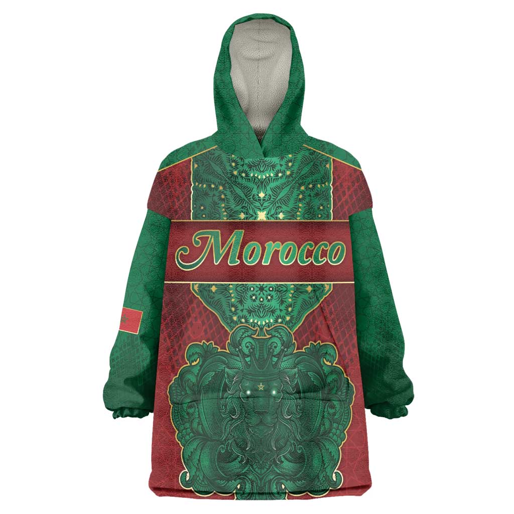 Personalized Morocco Wearable Blanket Hoodie Royal Lion Islam Patterns - African Pride