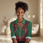 Personalized Morocco Women Casual Shirt Royal Lion Islam Patterns - African Pride