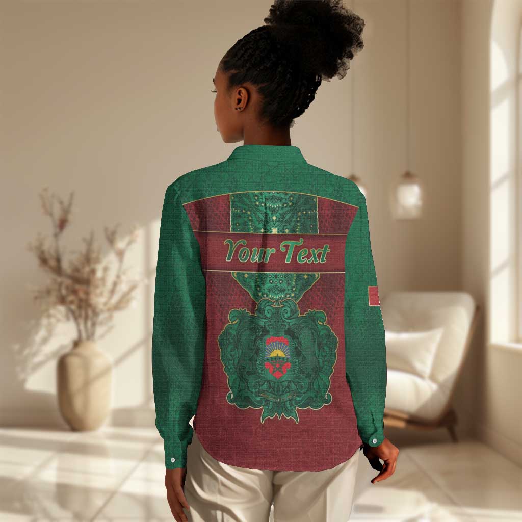 Personalized Morocco Women Casual Shirt Royal Lion Islam Patterns - African Pride