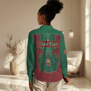 Personalized Morocco Women Casual Shirt Royal Lion Islam Patterns - African Pride