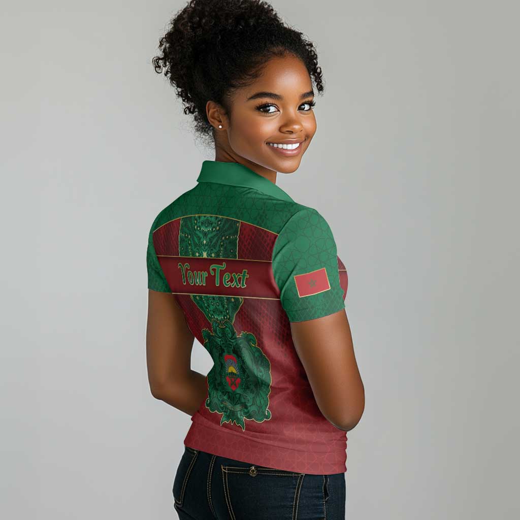 Personalized Morocco Women Polo Shirt Royal Lion Islam Patterns - African Pride