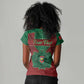 Personalized Morocco Women V-Neck T-Shirt Royal Lion Islam Patterns - African Pride