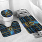 Egyptian Goddess Hathor Bathroom Set Galaxy Ancient Mythology Sun Disk Cow Horn