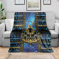 Egyptian Goddess Hathor Blanket Galaxy Ancient Mythology Sun Disk Cow Horn