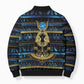 Egyptian Goddess Hathor Bomber Puffer Jacket Galaxy Ancient Mythology Sun Disk Cow Horn