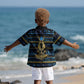 Egyptian Goddess Hathor Kid Hawaiian Shirt Galaxy Ancient Mythology Sun Disk Cow Horn DT05